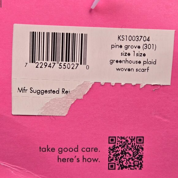 NWT Kate Spade 100% Wool Greenhouse Plaid Scarf - Picture 8 of 8